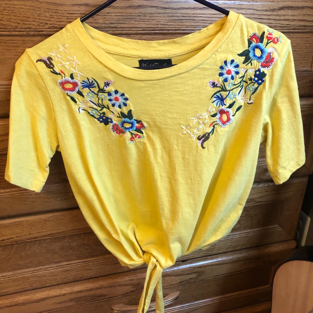 Yellow floral blouse